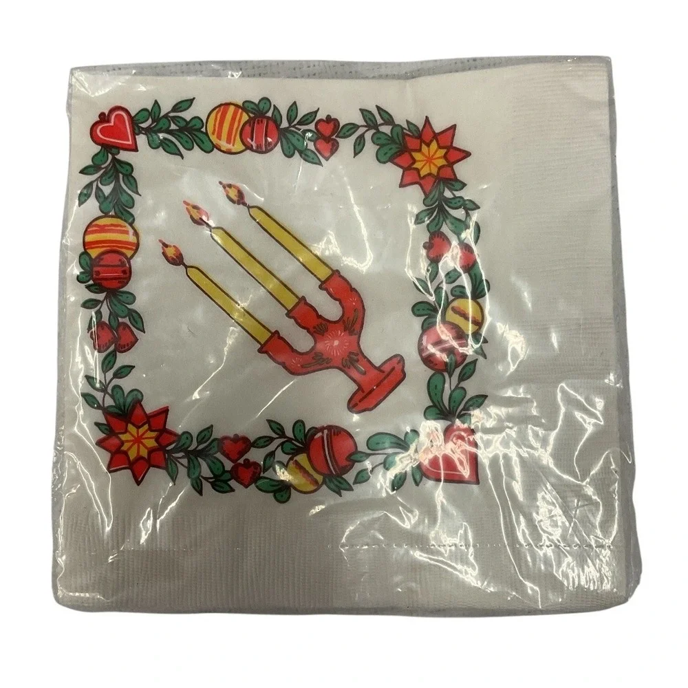 Scandia‎ Luncheon Vintage Paper Napkins Holiday Christmas Party Decor 13.5